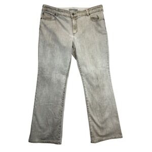 Chicos Platinum Jeans Womens 3 Beige Denim Flare‎ Leg Ultimate Fit